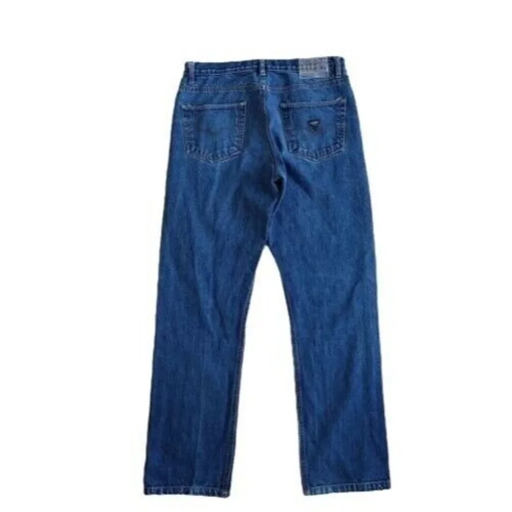 Guess Jeans Men's Vintage Tapered Leg Blue Jeans Size 34 Cotton Zipper Fly Denim - Picture 3 of 3